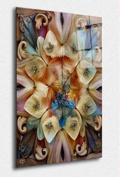 A delicate mandala of intertwining, silk-like feathers.