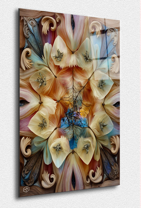 A delicate mandala of intertwining, silk-like feathers.
