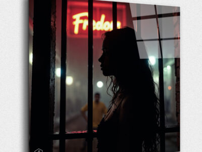 "Human Trafficking Shadows" depicts resilience in the face of oppression: the fight against human exploitation.