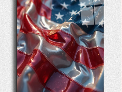 A dynamic reinterpretation of the American flag.