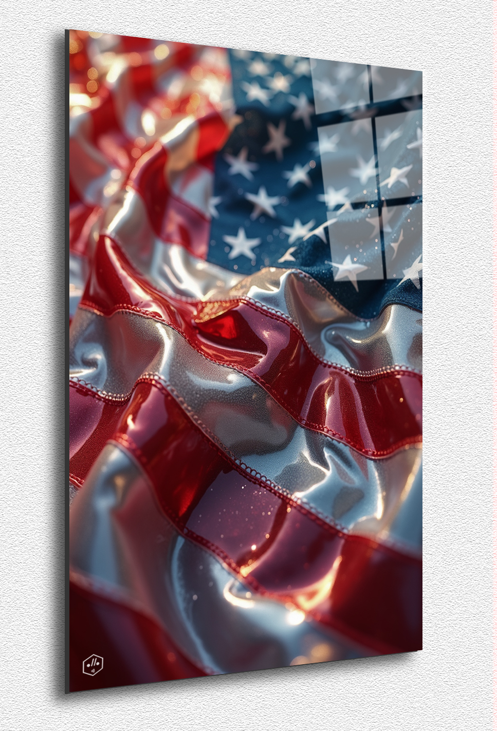 A dynamic reinterpretation of the American flag.