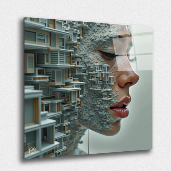 A portrait of sorrow so intense it dissolves itself—tears streaking into voids, facial features liquefying as the viewer moves.