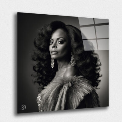 A regal, timeless portrait of Diana Ross, capturing her elegance and cultural significance.