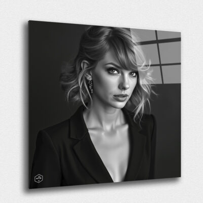 An elegant and poetic portrait of Taylor Swift, reflecting her artistic storytelling through timeless photography.