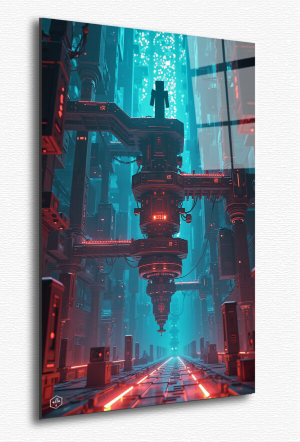 A master engineer stands atop a vast redstone contraption, surrounded by glowing circuits, gears, and mechanized wonders, symbolizing limitless creativity.
