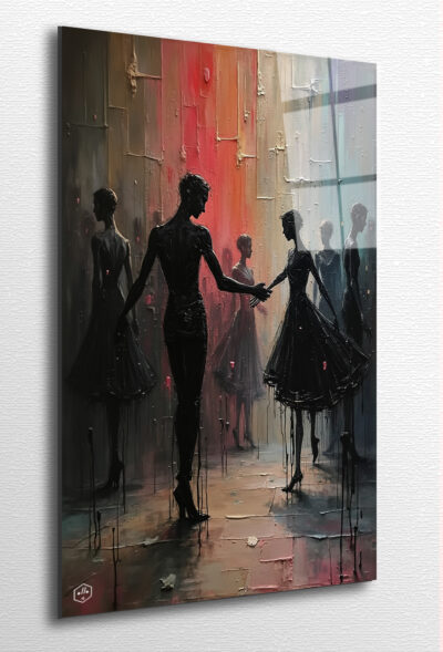 Phantom dancers swirling in a haze of distorted geometry.