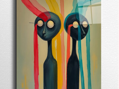 Elongated silhouettes dripping tears of pastel despair