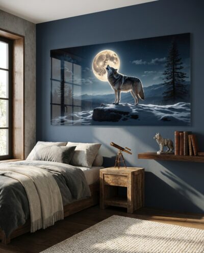 Noble Wolf in the Moonlight