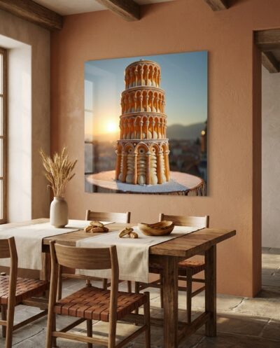 The Leaning Tower of Pisa Made of Cannoli