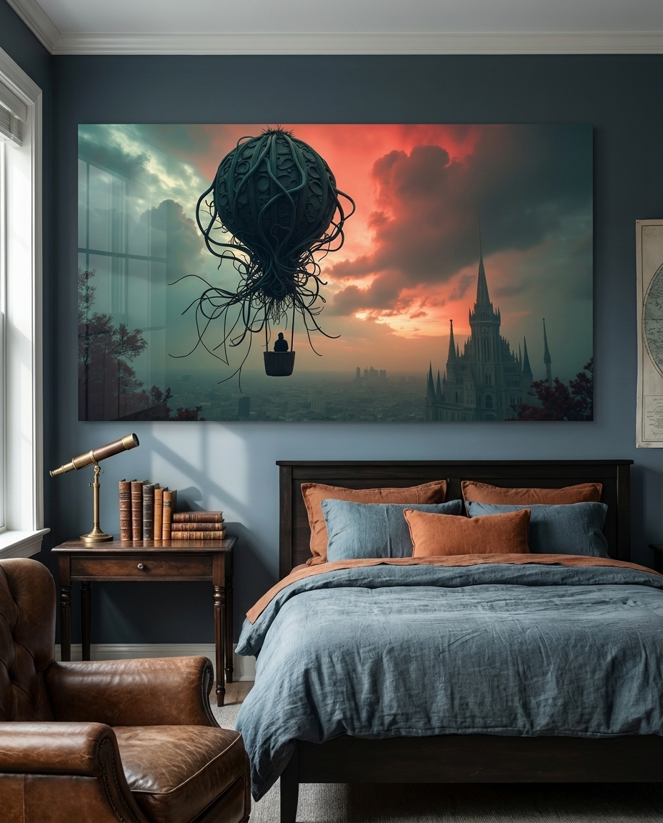 The Wanderer's Balloon : Freedom floats on fragile strings.