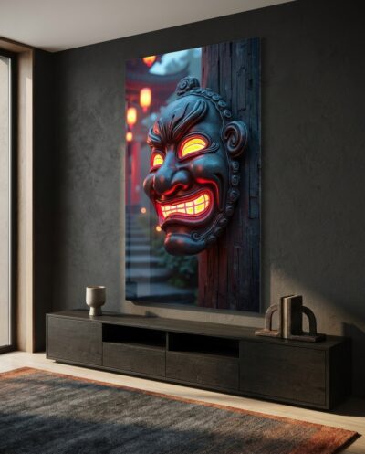 Neon Noh Mask