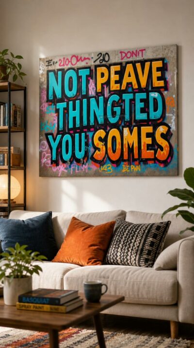 Bold turquoise and tangerine lettering surges across a weathered wall, layered over tangles of faded graffiti that hum with the city's restless energy.