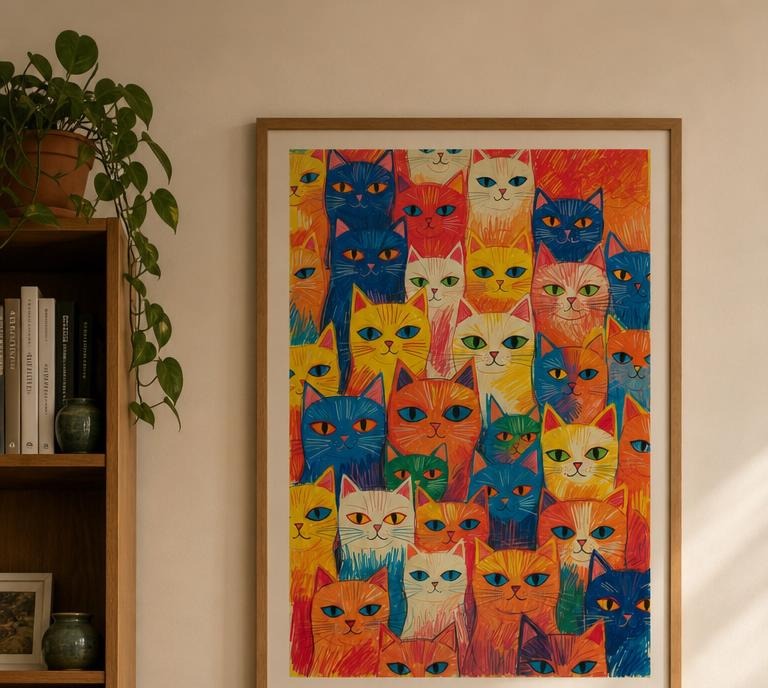 Curious Whiskers – The Art of Naïve Feline Wonder collection