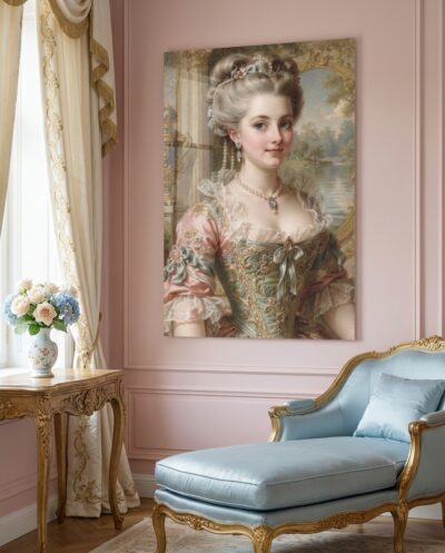 Powdered curls, cascading pearls, and gossamer lace capture the effortless grace and luminous courtly romance of eighteenth-century France.
